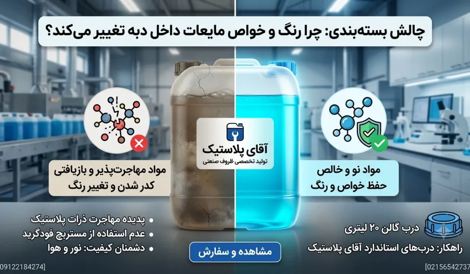 کدر شدن مایع شوینده داخل گالن پلاستیکی
